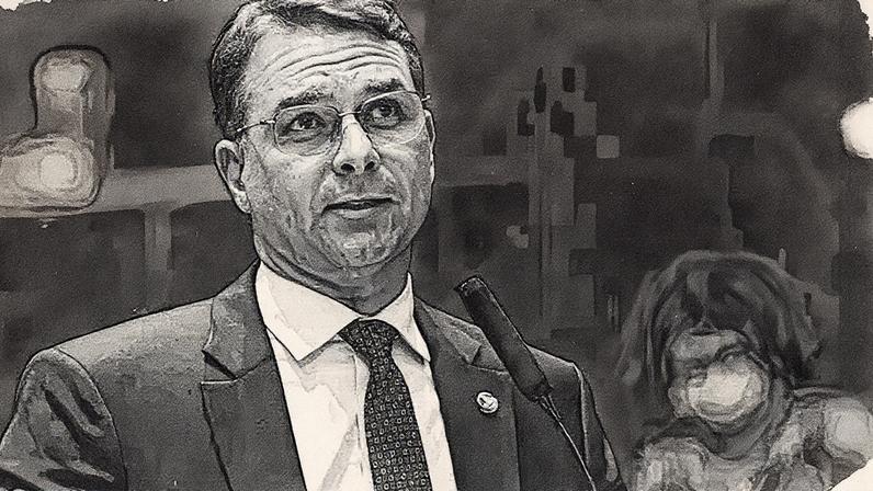 Senador Flávio Bolsonaro (PL-RJ) defende combate ao narcotráfico e fala em distorção de parte da imprensa. (Foto: Andressa Anholete/Agência Senado)
