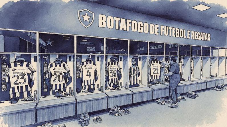 Vestiário do Botafogo para o clássico com o Flamengo (Foto: Vítor Silva/Botafogo)