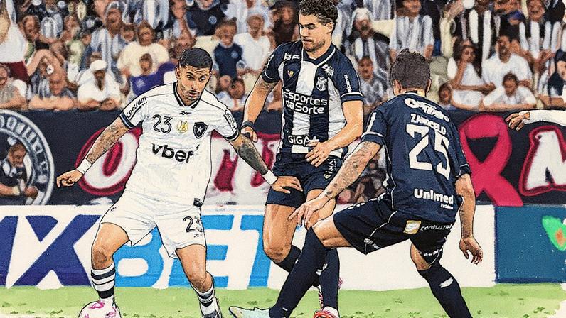 Santi Rodríguez em ação na vitória do Botafogo sobre o Ceará (Foto: Vítor Silva/Botafogo)