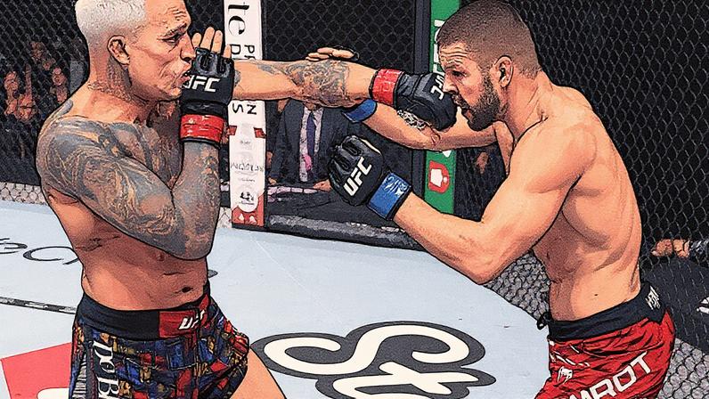 Charles "do Bronxs" Oliveira venceu Mateusz Gamrot na luta principal do UFC Rio. (Foto por Ed Mulholland/Zuffa LLC)