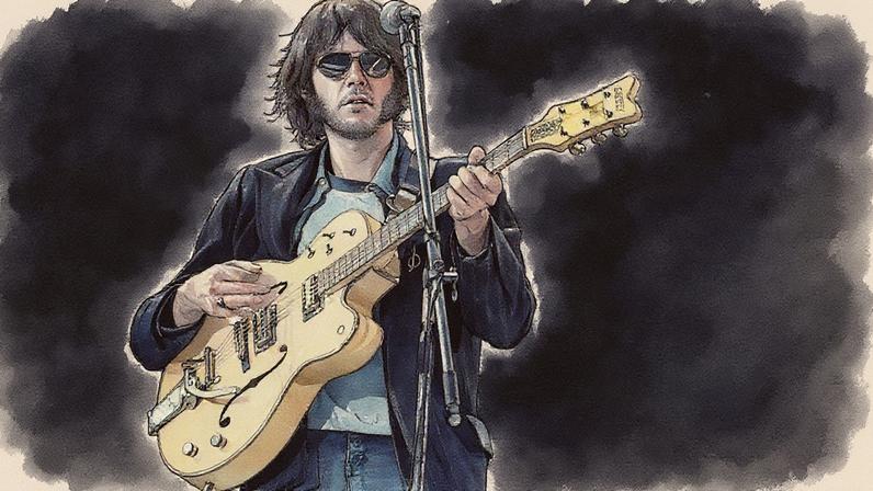 Neil Young performing in London in 1974.