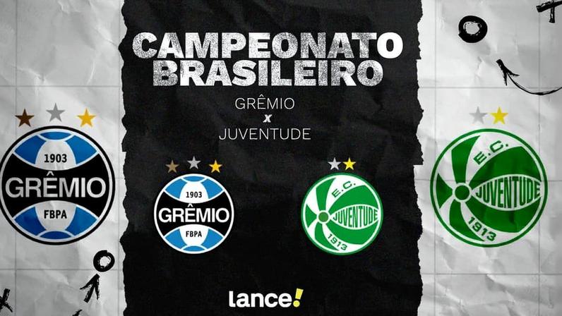 Grêmio e Juventude se enfrentam pelo Brasileirão. Foto: Arte/Lance!
