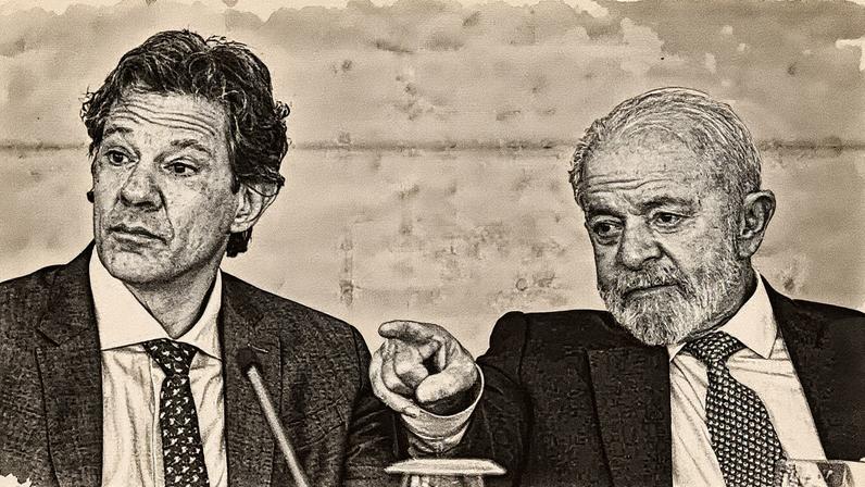 O ministro da Fazenda, Fernando Haddad, e o presidente Lula. Foto: Evaristo Sá/AFP