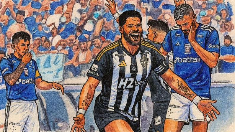 Hulk marca contra Cruzeiro no Campeonato Mineiro 2025 ( Foto: Fernando Moreno/AGIF)