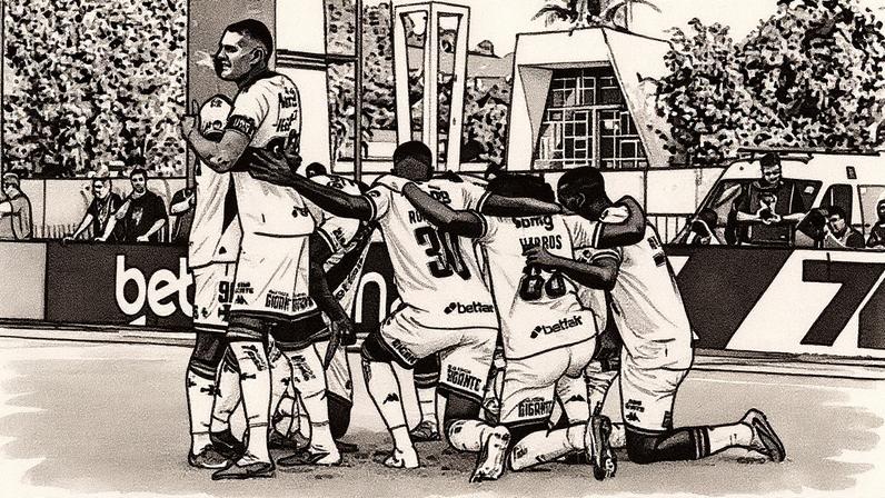 Jogadores do Vasco celebram gol contra Vitória em São Januário (Foto: Thiago Ribeiro/AGIF)