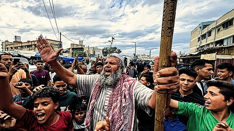 Un grupo de palestinos celebraba este jueves en Jan Yunis, en Gaza, el acuerdo alcanzado entre Israel y Hamás en Egipto.