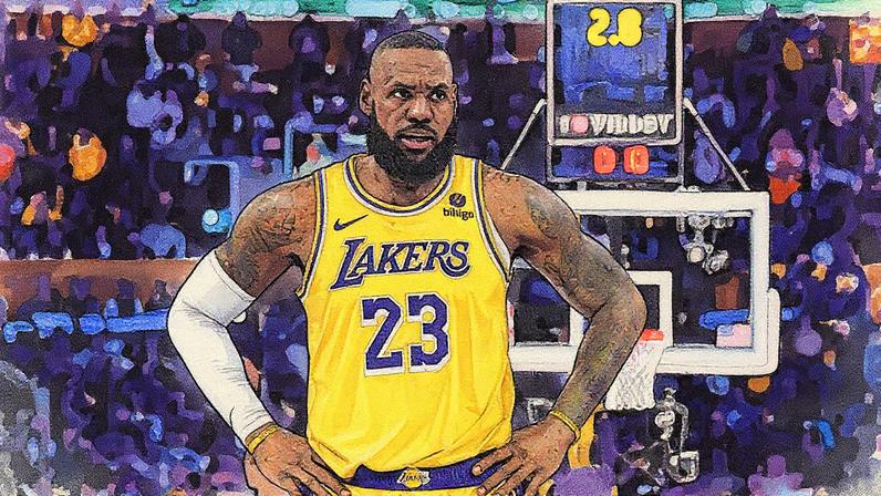 LeBron James com a camisa do do Los Angeles Lakers na temporada 2023/24 (Foto: Adam Pantozzi / AFP)