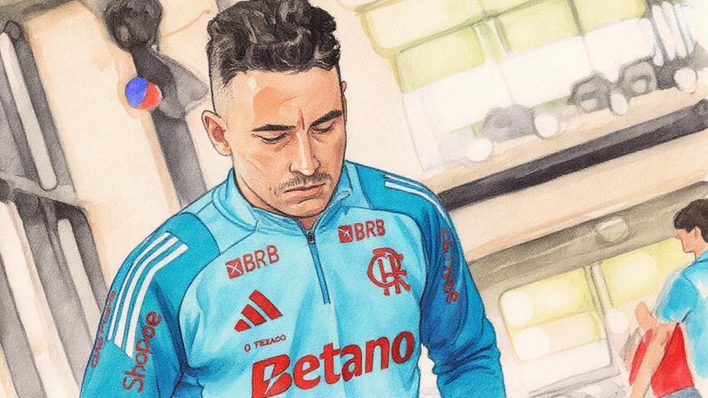 Léo Ortiz,do Flamengo, antes do último treino da equipe, no CT do Defensa y Justicia, para enfrentar o Racing pela Libertadores (Foto: Adriano Fontes/Flamengo)