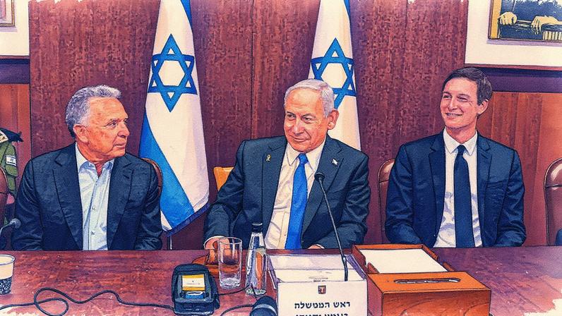 Marco Rubio susurra al presidente Trump al oído, en la Casa Blanca, tras pasarle un papel con detalles sobre el acuerdo entre Israel y Hamás.