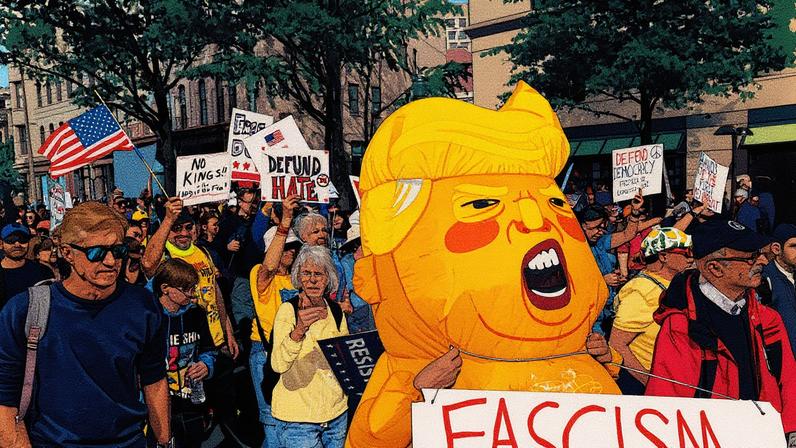 Centenas de milhares protestam nos Estados Unidos contra a deriva autoritária de Trump