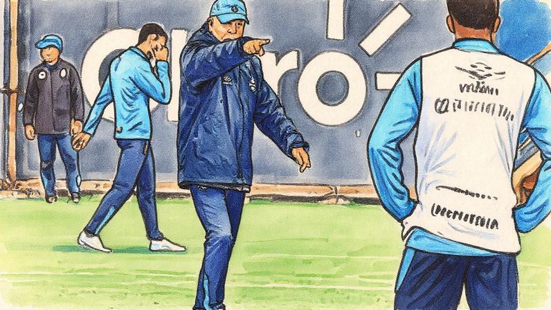 Mano Menezes em treinamento do Grêmio (Foto: Lucas Uebel/Grêmio FBPA)