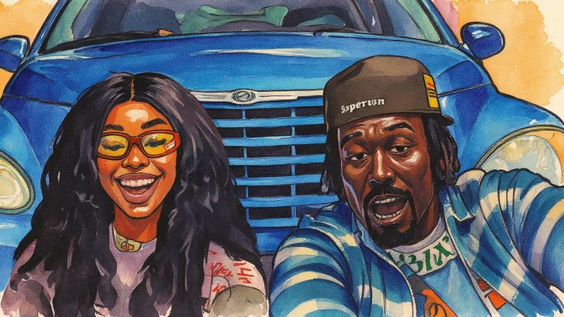 SZA (left) and MoRuf (right) in the "PT Cruiser" music video.