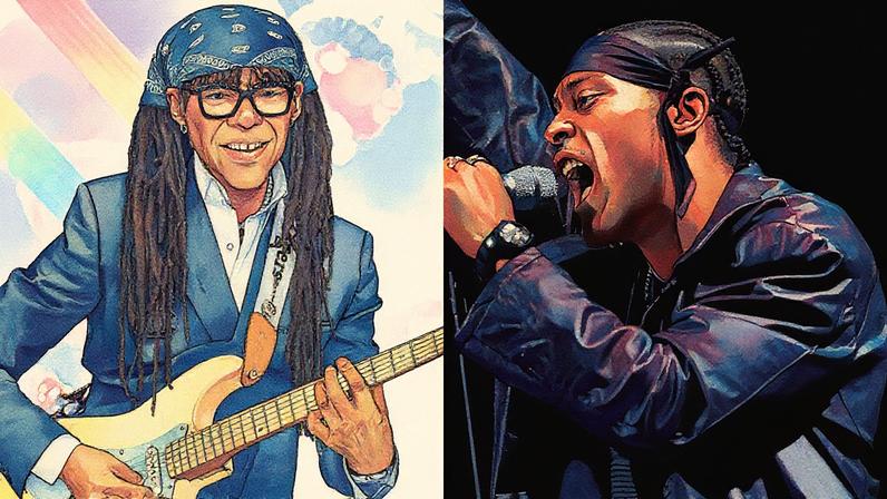 Nile Rodgers (left) and D'Angelo (right) had an early meeting at the guitarist's New York home