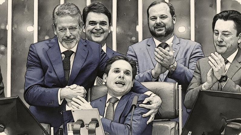 O deputado Arthur Lira e o presidente da Câmara dos Deputados, Hugo Motta, na Mesa Diretora da Casa. Foto: Kayo Magalhães/Câmara dos Deputados