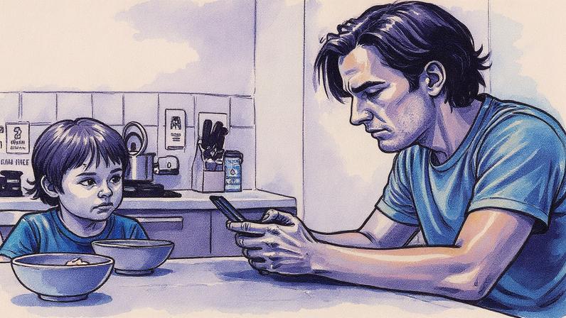 Quando o mundo virtual machuca, o colo familiar pode dar voz, acalento e proteção - Foto Freepik AI