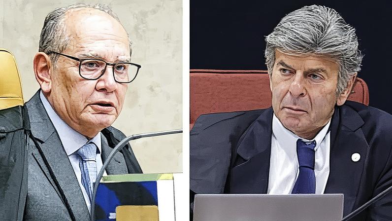 Gilmar chamou Fux de ‘figura lamentável’ e criticou voto pró-Bolsonaro, diz jornal