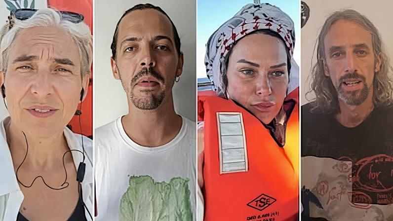 Desde la izquierda, Ada Colau, Carlos Barrón, Ana María Alcalde y Juan Bordera.