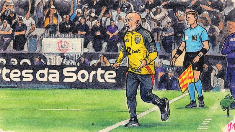 Sampaoli em Atlético e Corinthians neste sábado (18)(Foto: Pedro Souza / Atlético)