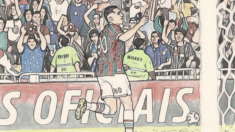 Serna comemora seu gol no jogo do Fluminense contra o Atlético-MG (Foto: Thiago Ribeiro/AGIF)