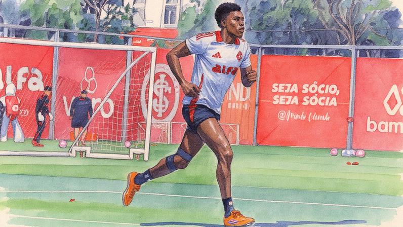 Vitão, zagueiro do Internacional, corre no CT Parque Gigante (Foto: Ricardo Duarte/SC Internacional)