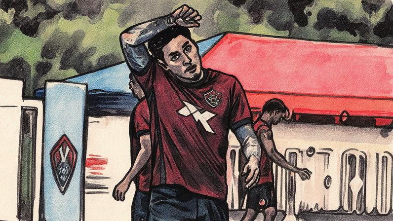 Kike Saverio em treino do Vitória (Foto: Victor Ferreira / EC Vitória)