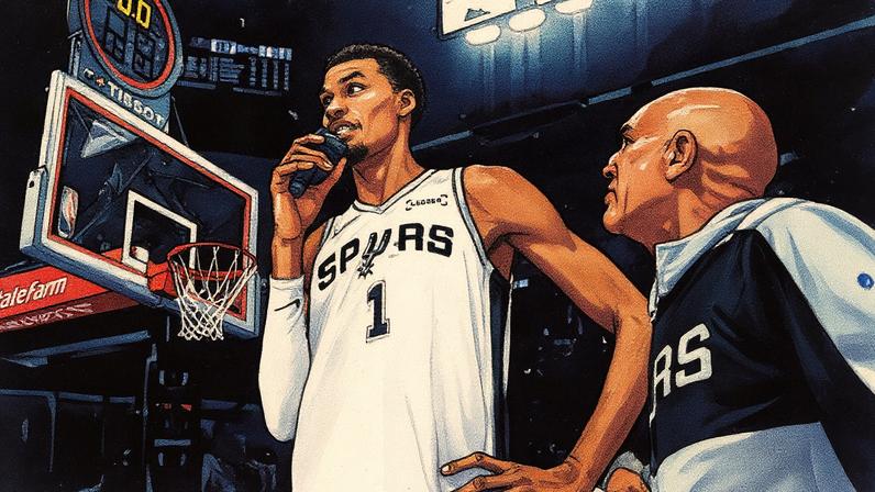Victor Wembanyama no início da temporada da NBA (Foto: Reprodução)