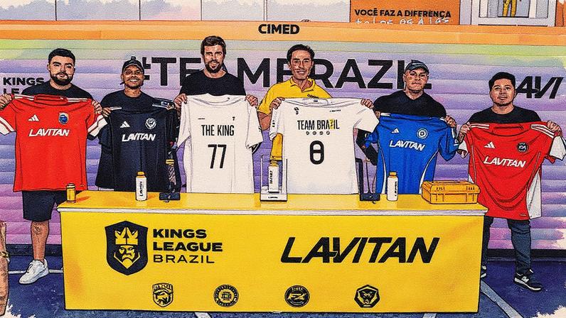Kings League Brasil e Lavitan firmaram parceria para patrocínio dos times que vão ao mundial da competição. (Foto: Divulgação)