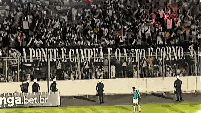 Torcedores da Ponte Preta ironizam Neto na final da Série C do Brasileirão (Foto: Reprodução)
