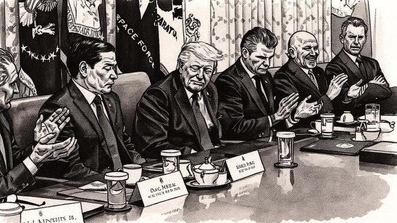 Vista general de la reunión del gabinete de Trump, este jueves en la Casa Blanca.