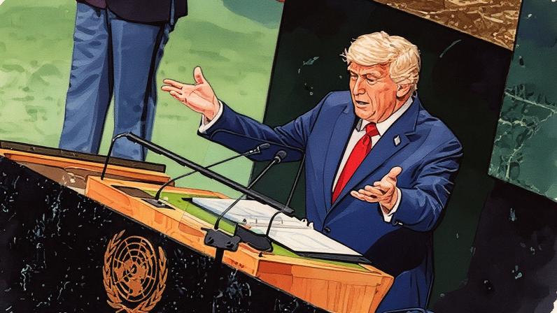 Donald Trump hablaba durante su intervención en la Asamblea General de la ONU, celebrada en Nueva York, el 23 de septiembre de 2025.