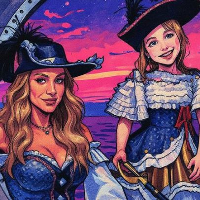 Ana Paula Siebert e Vicky curtem cruzeiro da Disney enquanto Justus observa