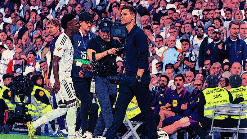 Xabi Alonso sacou Vini Jr. para dar lugar a Rodrygo — Foto: AFP