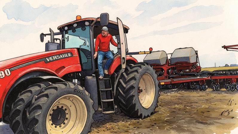 Agricultor de Illinois que planta soja