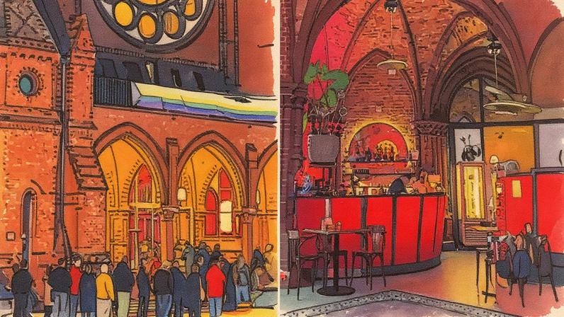 A igreja protestante Heilig-Kreuz, agora, é o café/bar “Pandoras" - Foto: Instagram/Pandoras