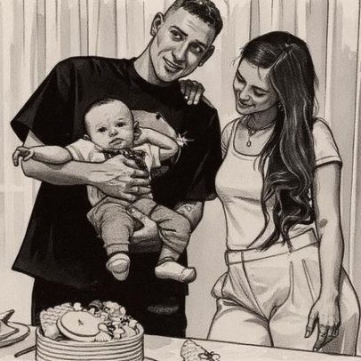 Richarlison e Amanda Araújo comemoram 4 meses do filho Richarlison Jr.