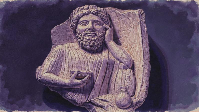Grave stele of a reclining man from the early Classical Period (second half of the 5th century BC), said to be "from a necropolis" at Salamis, Cyprus Courtesy the John and Mable Ringling Museum of Art, Sarasota, Florida