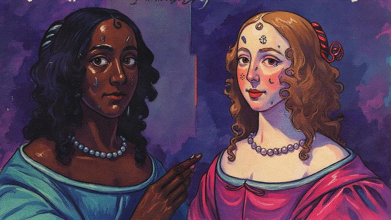 Allegorical Painting of Two Women (around 1650-1700) by an unknown artist, at Compton Verney Art Gallery, UK Courtesy Compton Verney Art Gallery