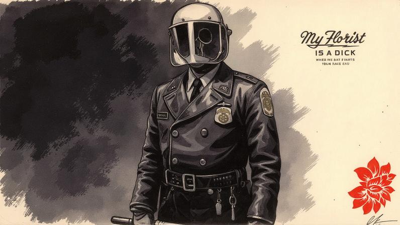 Shepard Fairey, My Florist is a Dick, 2023 Courtesy the artist and Art At A Time Like This