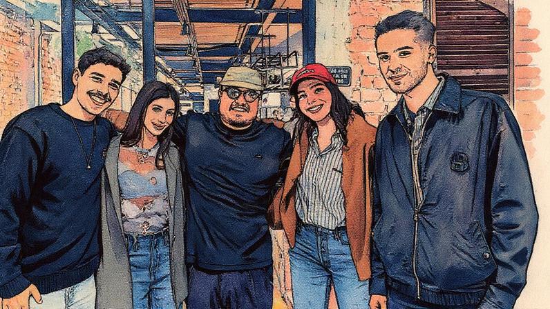 DJ Kaique, a influenciadora Yá Burihan, o chef Cadu Evangelisti e os atores Bruna Marquezine e João Guilherme — Foto: Reprodução/Instagram