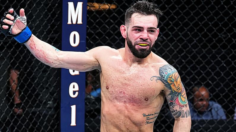 Bruno Silva comemorando vitória no UFC Las Vegas (Foto: Divulgação/UFC)