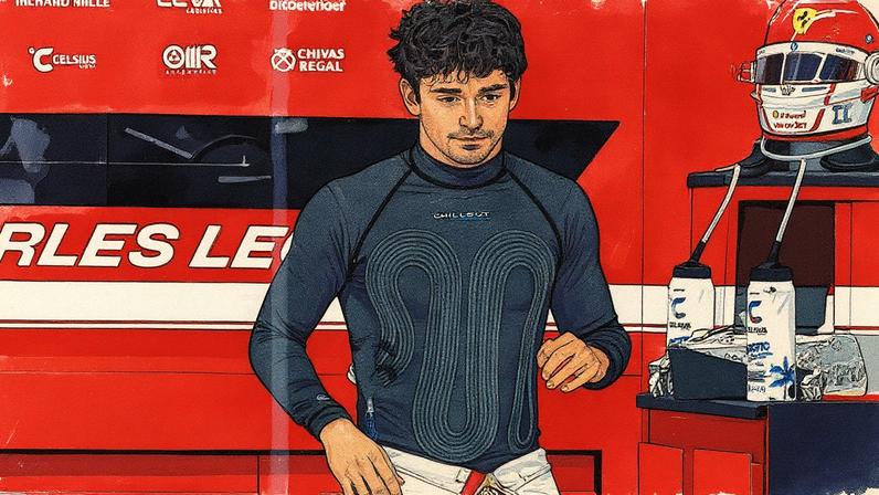 Charles Leclerc com o colete de esfriamento na F1 2025 (Foto: Lillian SUWANRUMPHA / AFP)