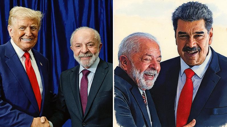 O presidente Luiz Inácio Lula da Silva se ofereceu neste domingo (26) para atuar como interlocutor na crise entre Estados Unidos e Venezuela, segundo informou o chanceler, Mauro Vieira, à imprensa. (Foto: Ricardo Stuckert / PR e EFE/ André Borges)