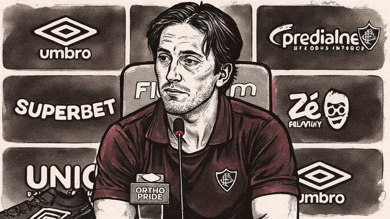 Zubeldía em entrevista coletiva pelo Fluminense (Foto: Reprodução)