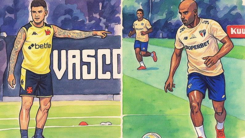 Coutinho e Lucas Moura duelam neste domingo (Foto: Matheus Lima - Vasco / Erico Leonan - São Paulo)