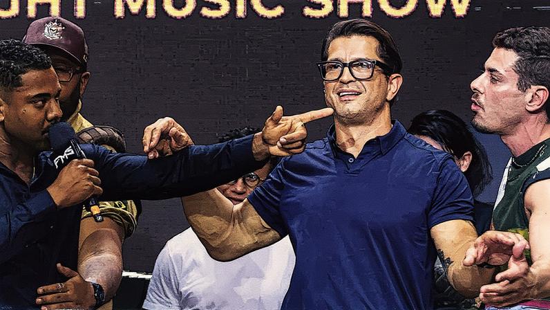 Davi Brito e Sacha Bali na coletiva do FMS 7 (Foto: Reprodução/Instagram/Davi Brito)