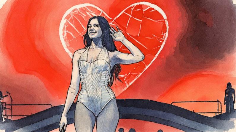 Dua Lipa on the Radical Optimism Tour in New Zealand in April 2025.