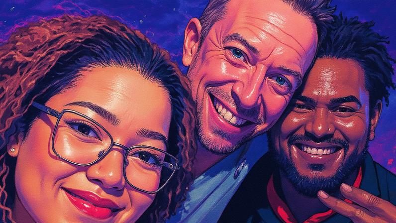 Fã registra encontro com Chris Martin — Foto: Reprodução/Instagram