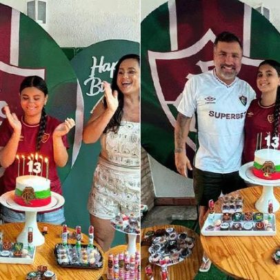 Flávia Alessandra e Otaviano Costa comemoram aniversário de 15 anos da filha
