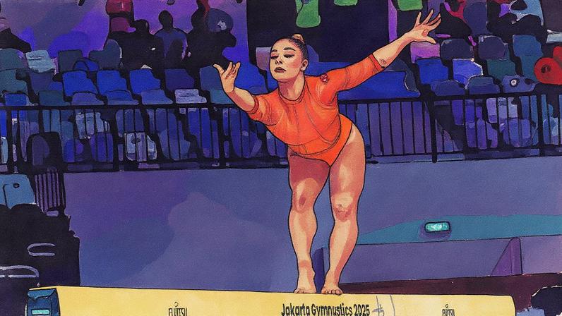 Flávia Saraiva foi a única brasileira a alcançar uma final no Mundial de Ginástica (Foto: Melogym/ CBG)