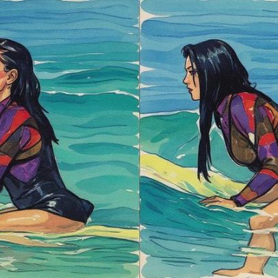 Vanessa Lopes faz ensaio fotográfico no mar de Ipanema